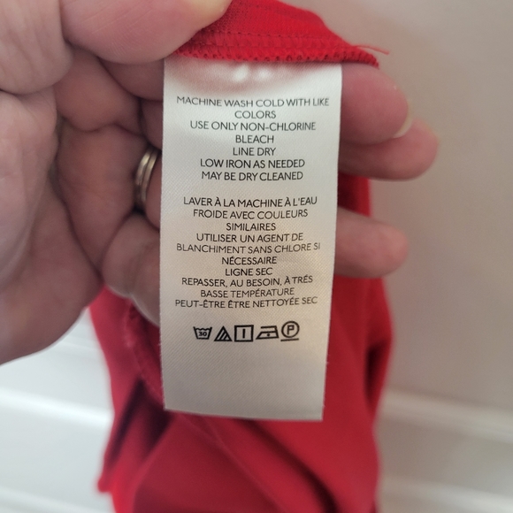 Anthropologie Maeve Tomato red knit flare with slits pull-on pants size Large - Picture 8 of 10